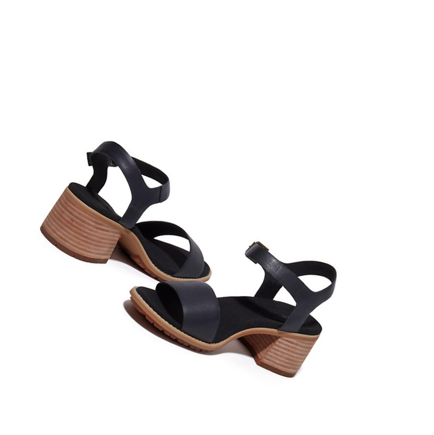 Women's Timberland Laguna Shore Sandals Black | XUJ-370158