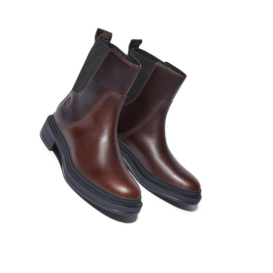 Women's Timberland Lisbon Lane Chelsea Boots Dark Brown | GQA-328401