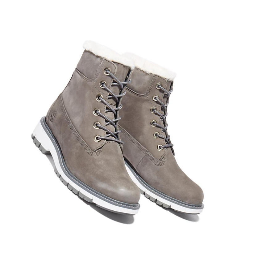 Women's Timberland Lucia Way Lined Original 6-inch Boots Grey | QSK-249175