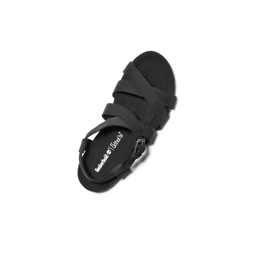 Women's Timberland Malibu Waves Ankle Strap Sandals Black | GZF-263851