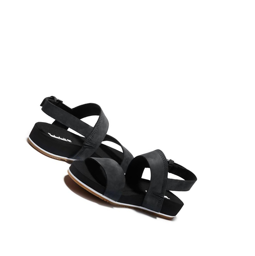 Women's Timberland Malibu Waves Sandals Black | LWZ-361497