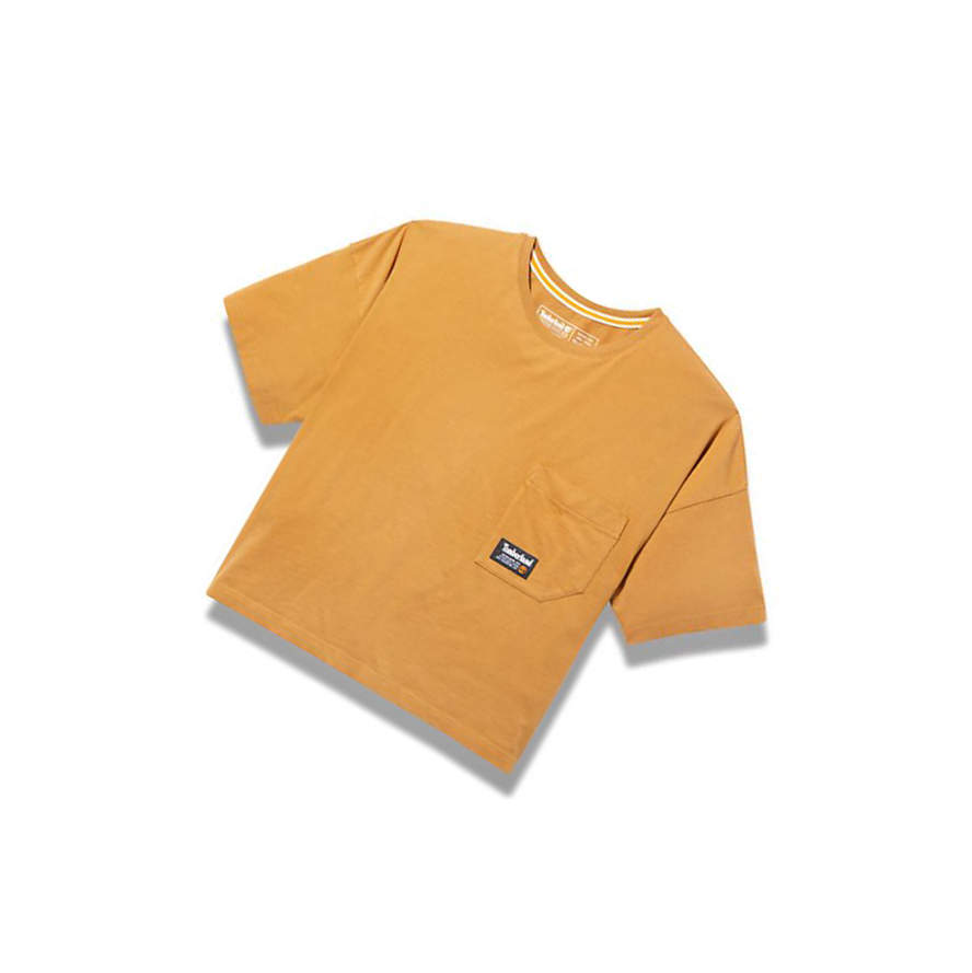 Women's Timberland Progressive Utility Pocket T Shirts Dark Yellow | MVC-603759