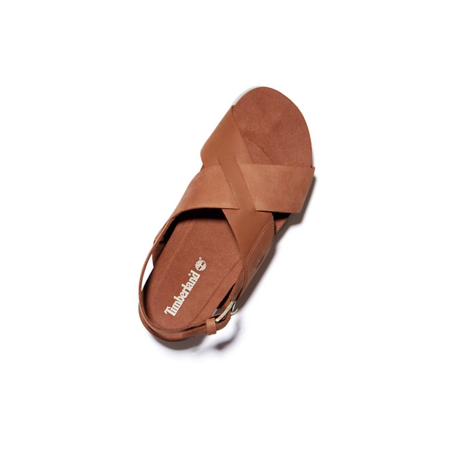 Women's Timberland Santa Monica Sunrise Sandals Light Brown | FSU-590721