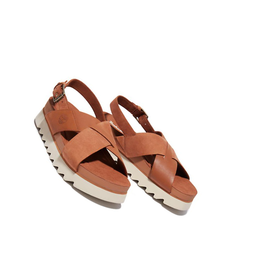 Women's Timberland Santa Monica Sunrise Sandals Light Brown | FSU-590721