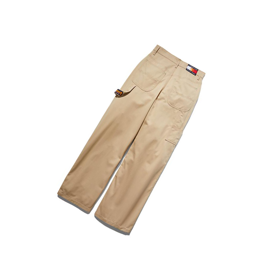 Women's Timberland Tommy Hilfiger x Timberland® Re-Imagined Zip-off Carpenter Pants Beige | NIE-187025