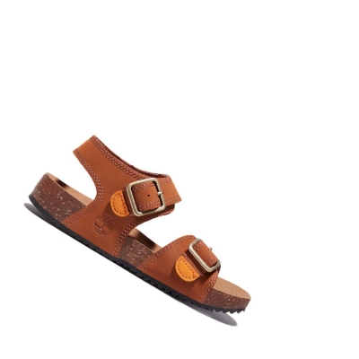 Kids' Timberland Castle Island Backstrap Junior Sandals Brown | VGB-964327