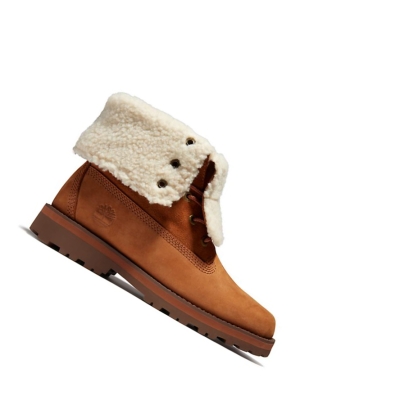 Kids' Timberland Courma Kid Roll-Top Junior Original 6-inch Boots Light Brown | KBI-801749