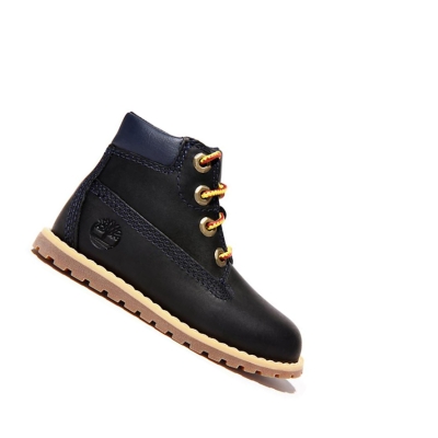 Kids' Timberland Pokey Pine Side-Zip Toddler Original 6-inch Boots Navy | IJU-086574