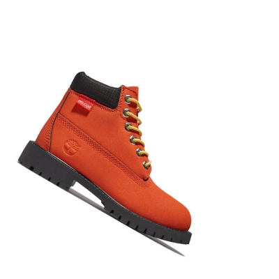 Kids' Timberland Premium Waterproofs Junior Original 6-inch Boots Orange | TXH-170639