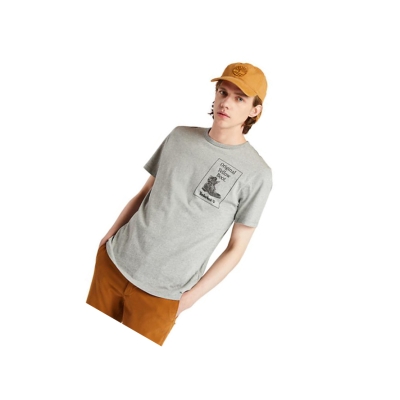 Men's Timberland Archive Boot T Shirts Grey | XYR-085461