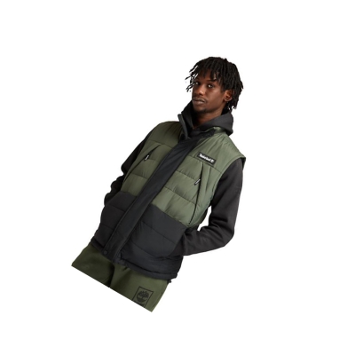 Men's Timberland Archive Puffer Vest Dark Green | ENT-368451