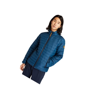 Men's Timberland Axis Peak Waterproof Quilted-Hybrid Jackets Blue | NDY-415039