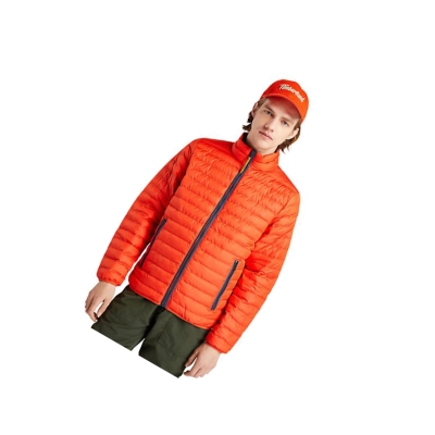 Men's Timberland Axis Peak Waterproof Quilted-Hybrid Jackets Orange | WNH-852091