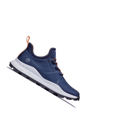 Men's Timberland Brooklyn Fabric Sneakers Navy | PAZ-579301