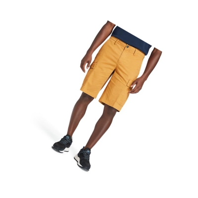 Men's Timberland Cargo Shorts Pants Dark Yellow | QMB-186597