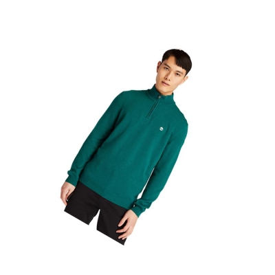 Men's Timberland Cohas Brook Zip-neck Sweater Green | BRF-869237