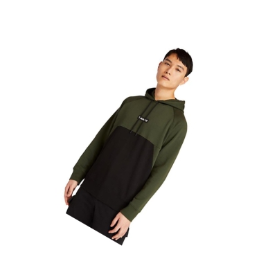 Men's Timberland Cut-and-Sew Hoodie Dark Green | MYZ-814305