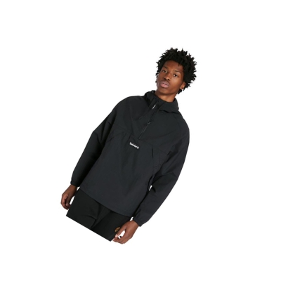 Men's Timberland DWR Zip-Neck Windbreaker Jackets Black | YML-935481