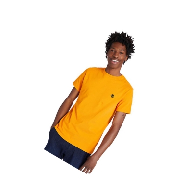 Men's Timberland Dunstan River Crew Tee T Shirts Orange | IOK-859137