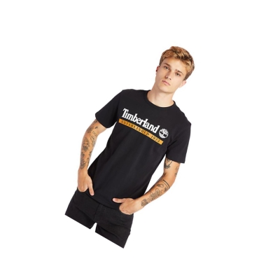 Men's Timberland Established 1973 T Shirts Black | GXP-231645