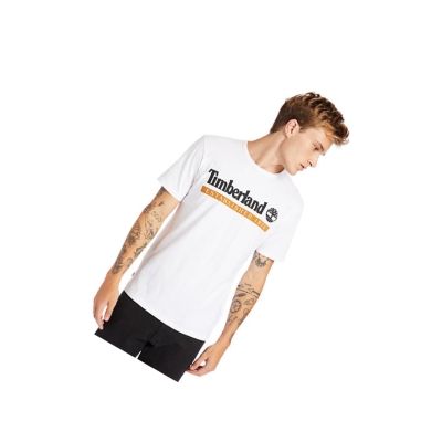 Men's Timberland Established 1973 T Shirts White | LXJ-460238