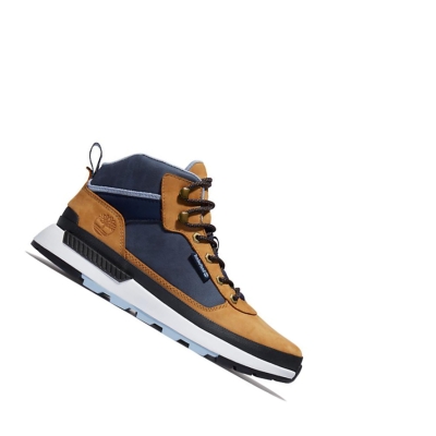 Men's Timberland Field Trekker Chukka Winter Boots Yellow Blue | RSH-204178