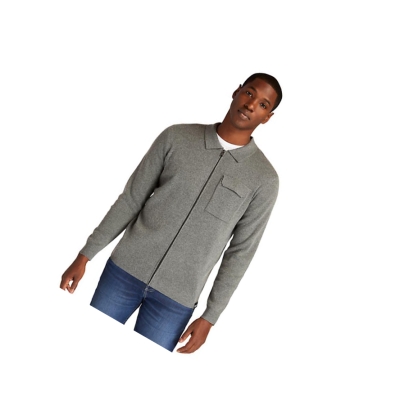 Men's Timberland Full-Zip Sweater Dark Grey | TQB-374590