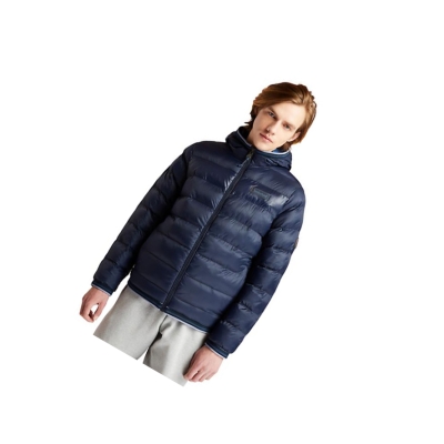 Men's Timberland Garfield Hooded Puffer Jackets Navy | NBL-673450