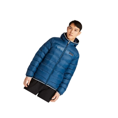 Men's Timberland Garfield Hooded Puffer Jackets Blue | NJU-406231