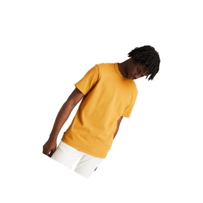 Men's Timberland Garment-dyed The Original T Shirts Orange | OLP-236890