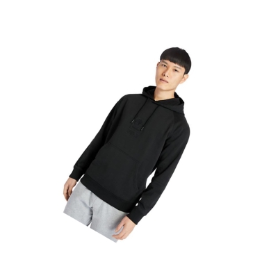 Men's Timberland Heavyweight Logo Hoodie Black | CLV-274839