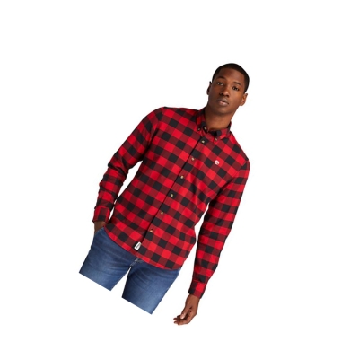 Men's Timberland Mascoma River Checked Shirts Red | ORG-309571