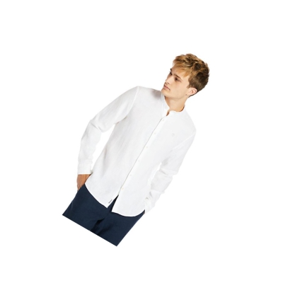 Men's Timberland Mill River Linen Shirts White | CGI-964513