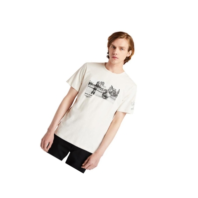 Men's Timberland Moto Guzzi x Timberland® Photo T Shirts White | PYM-756124