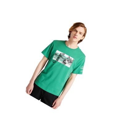 Men's Timberland Moto Guzzi x Timberland® Photo T Shirts Green | TDZ-835427