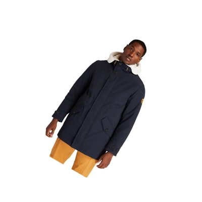 Men's Timberland Mount Kelsey Fishtail Parka Jackets Navy | ATH-021976