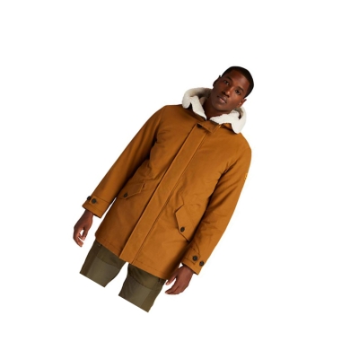 Men's Timberland Mount Kelsey Fishtail Parka Jackets Brown | TEU-453671