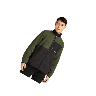 Men's Timberland Outdoor Archive Fleece Field Jackets Dark Green | JCN-309416