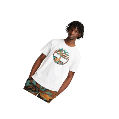 Men's Timberland Outdoor Heritage Camo Tree T Shirts White | MOI-680145