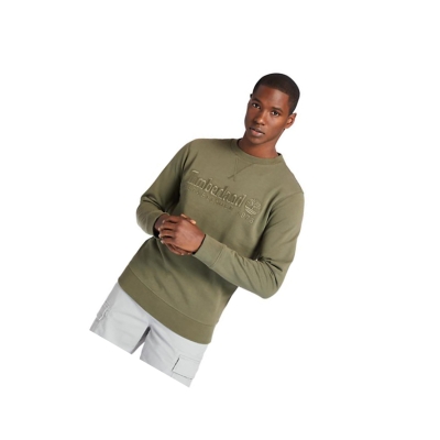 Men's Timberland Outdoor Heritage Crewneck Sweatshirt Dark Green | OMW-509842