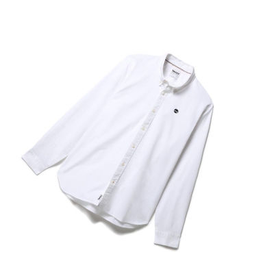 Men's Timberland Pleasant River Slim Oxford Shirts White | FKQ-795124