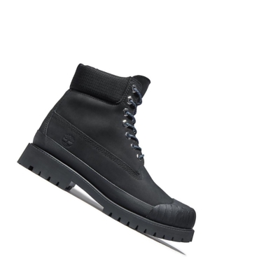 Men's Timberland Rubber Toe Original 6-inch Boots Black | KZD-218650