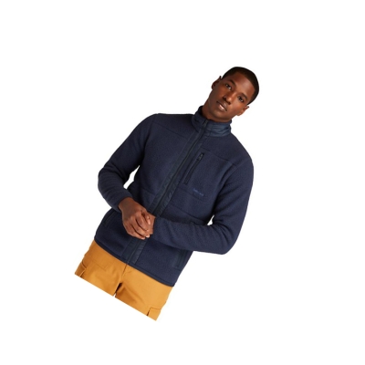 Men's Timberland Sherpa Fleece Jackets Navy | QXD-902718