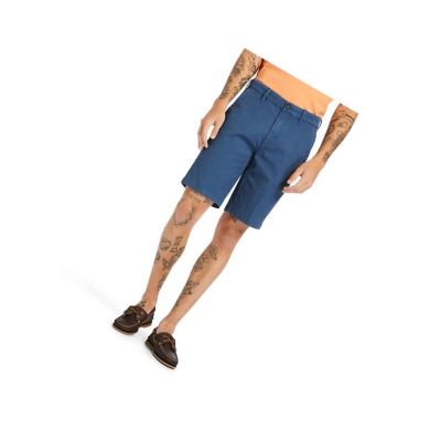 Men's Timberland Squam Lake Stretch Chino Shorts Dark Blue | XRM-690214