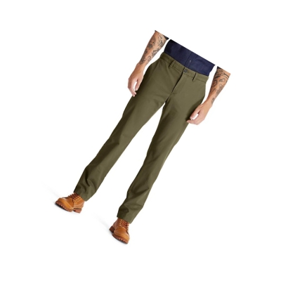 Men's Timberland Squam Lake Twill Chino Pants Green | ECO-514976