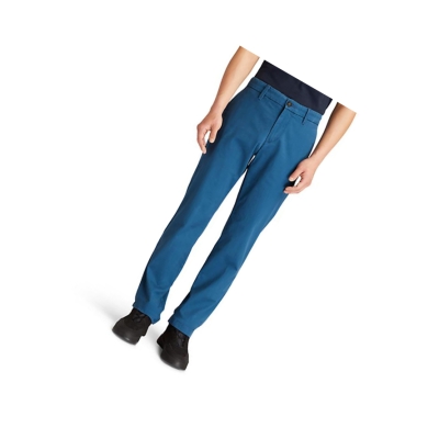 Men's Timberland Squam Lake Twill Chino Pants Blue | OBL-845079