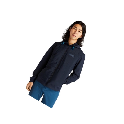 Men's Timberland Sweat Hybrid Hoodie Navy | YLN-831704