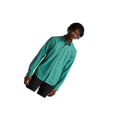 Men's Timberland Tencel™ Checked Shirts Green | IXU-793816