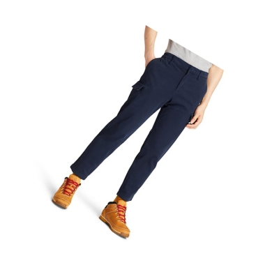 Men's Timberland Ultrastretch Cargo Pants Navy | FNI-091246