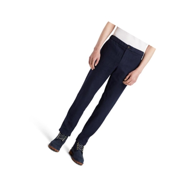 Men's Timberland Warm-feel Cotton Sweatpants Navy | KFL-540873